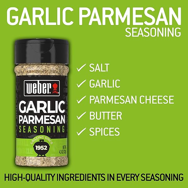 WEBER GARLIC PARMESAN SEASONING, 4.3 OZ