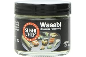 Sushi Chef Wasabi (Powdered Green Horseradish), 1-Ounce Glass Jars (Pack of 6)