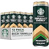 Starbucks Tripleshot Coffee Energy Drink, Vanilla, Triple Blend, 165mg Caffeine, B Vitamins, Protein, Iced Coffee, 11 fl oz Cans (12 Pack)