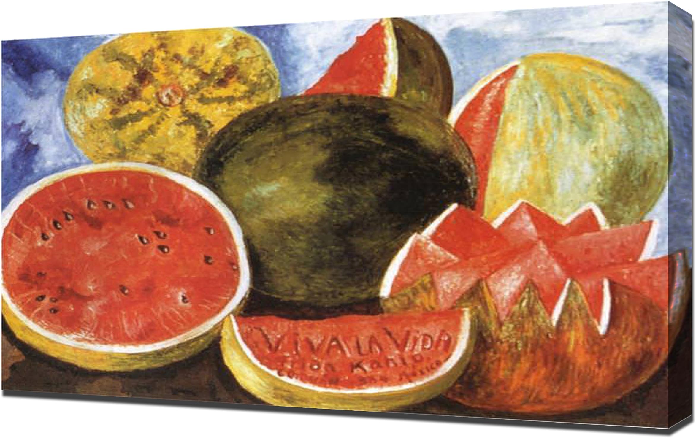 Compatible With - Frida Kahlo - Viva La Vida Watermelons Framed Canvas Art Print Reproduction