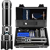 Sunitact Flashlights High Lumens Rechargeable - 20000LM 30W Super Bright LED Flash Light | 5000ft Beam & 12H Long Lasting USB High Powered Handheld Police Flashlight for Home/Camping/Hiking/Emergency