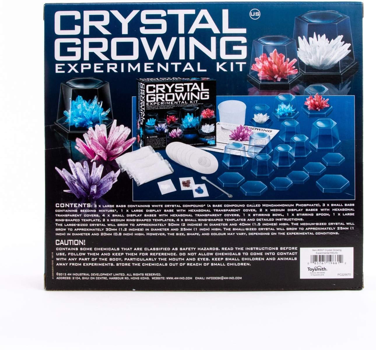 4M 5557 Crystal Growing Science Experimental Kit - 7 Crystal Science Experiments with Display Cases - Easy DIY STEM Toy Lab Experiment Specimens, Educational Gift for Kids, Teens, Boys & Girls: Toys & Games
