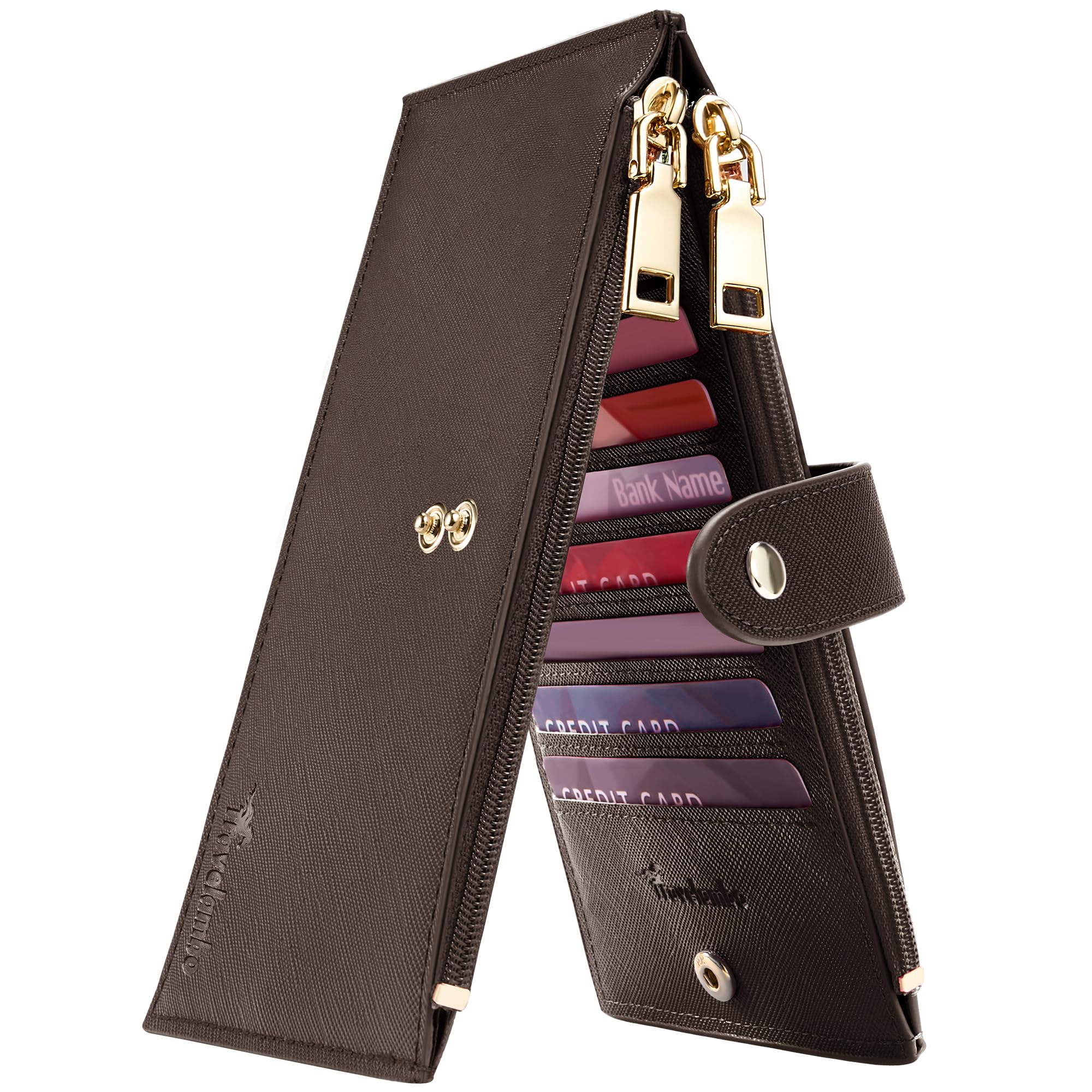Photo 1 of Travelambo RFID Wallet Women Large Size Bifold Multi Card Wallet Case with Zipper Pocke Credit Card Holder for Women