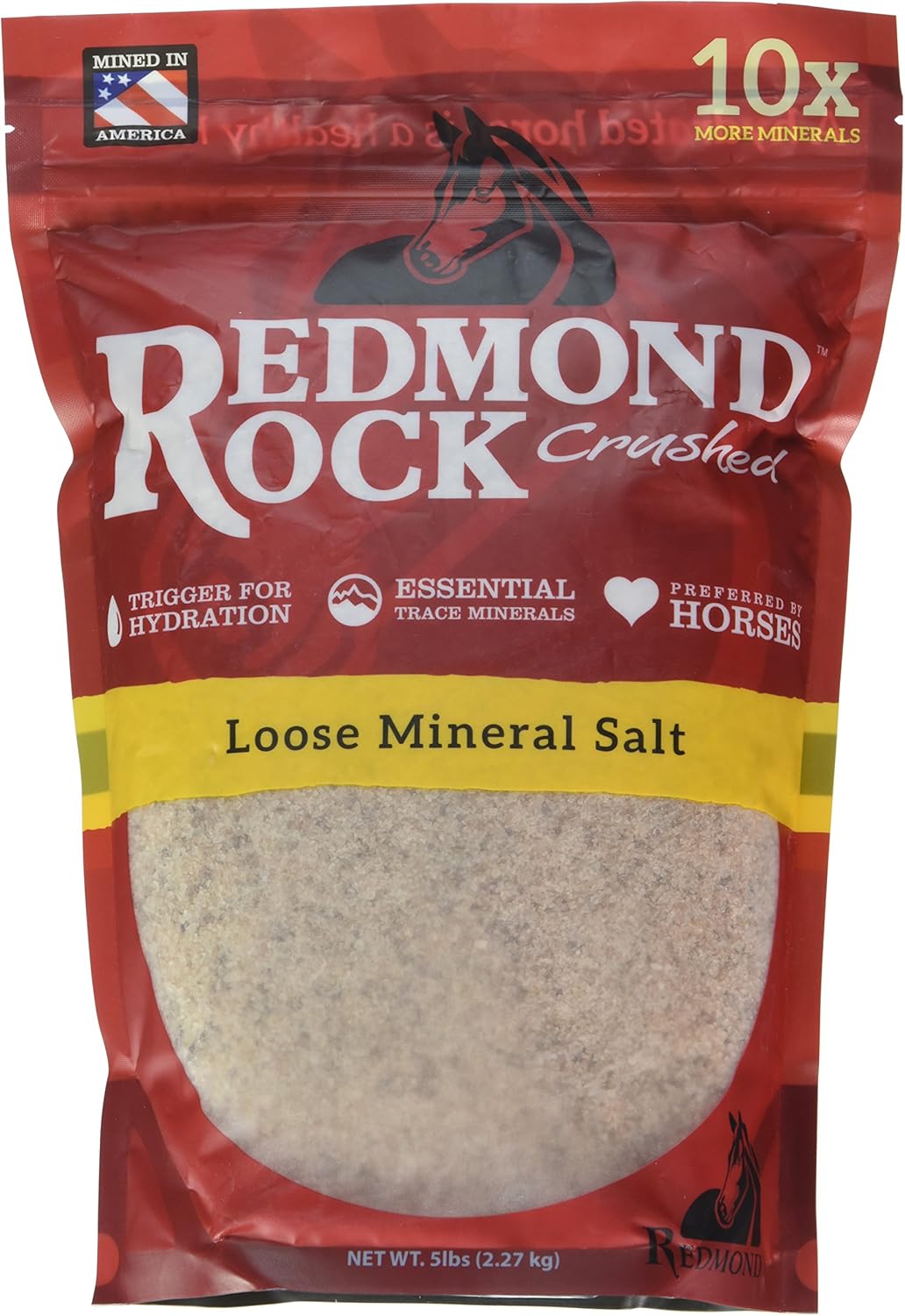 Redmond - Rock Crushed Loose Mineral Salt for Horses, 5 lb. Pouch : Pet Supplies