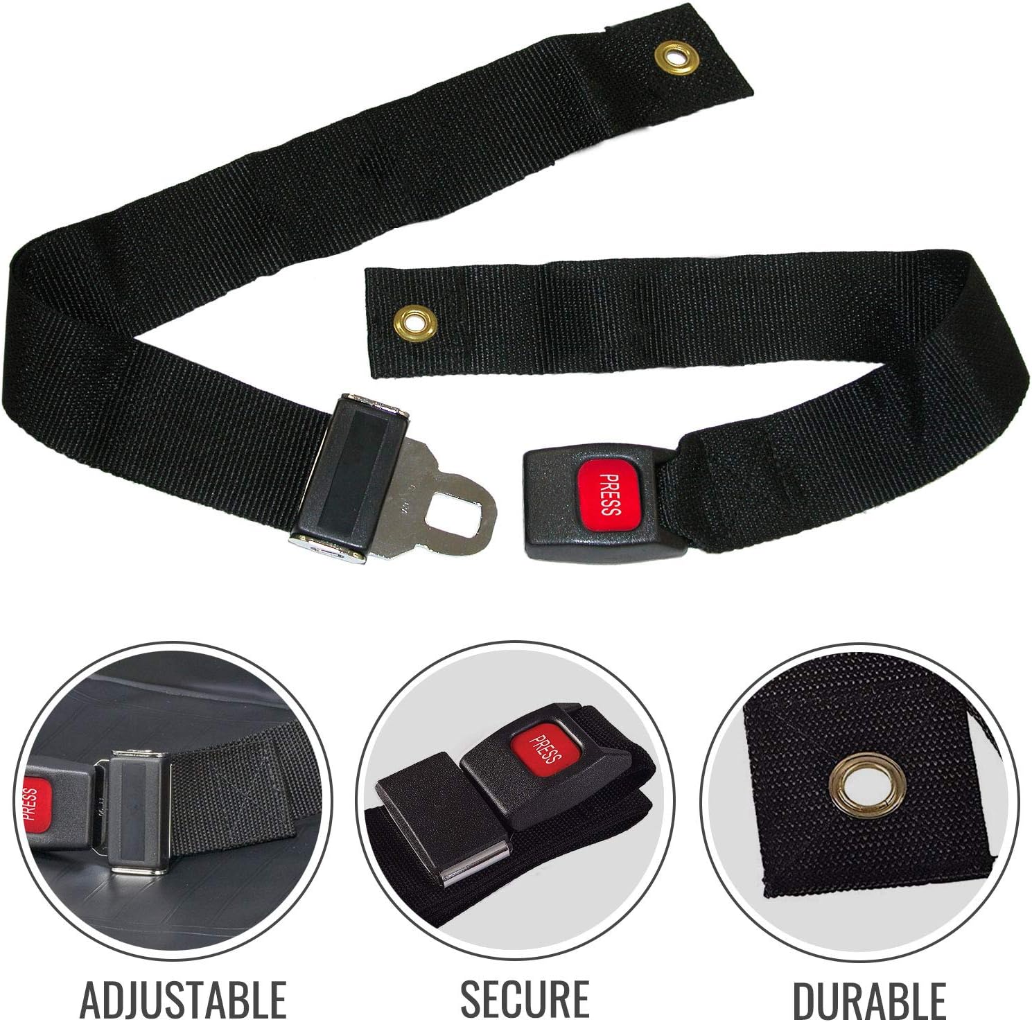 DMI Wheelchair Seat Belt, Wheelchair Safety Harness, Black: Health & Personal Care