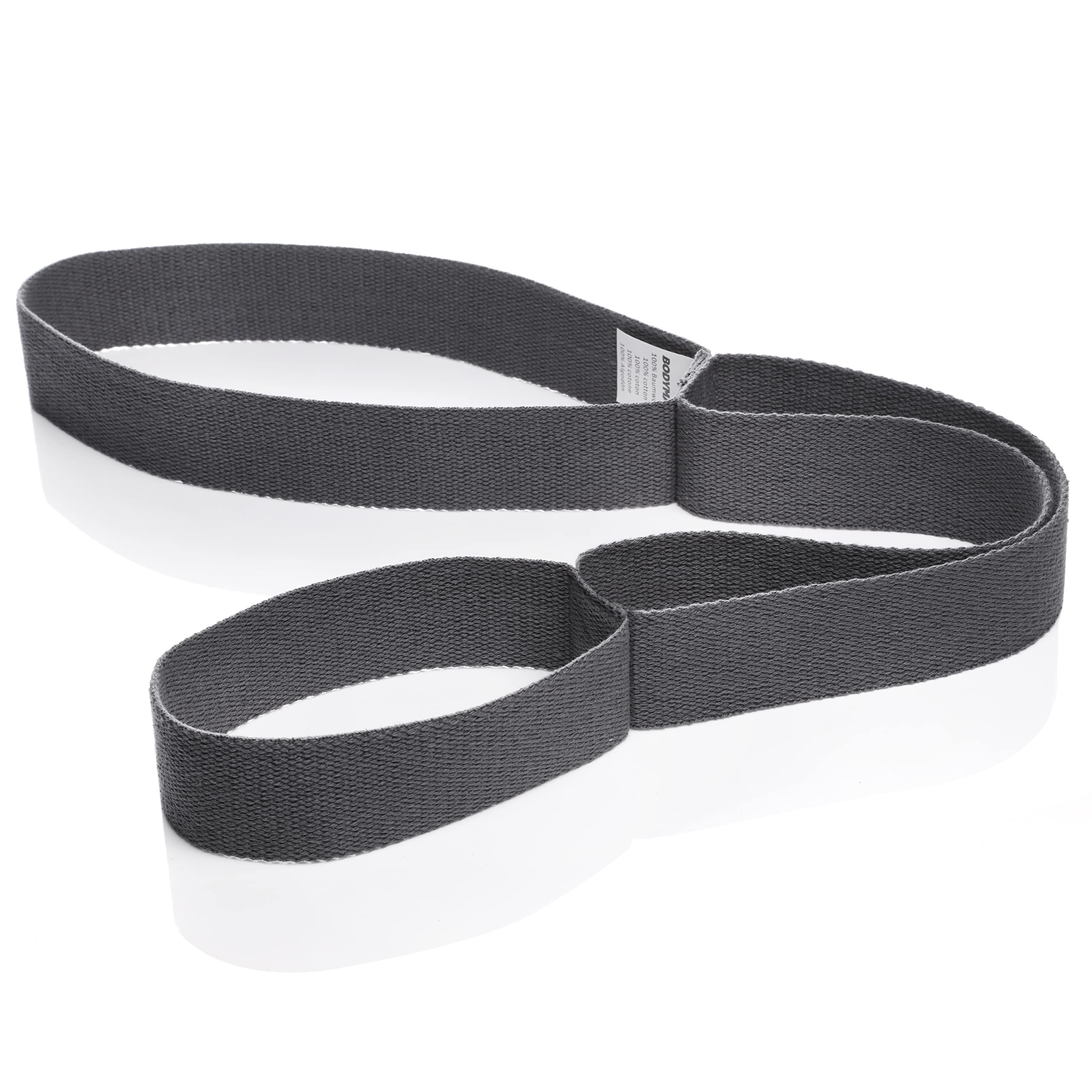 BODYMATE Stretching band with 3 loops, total approx. 75 cm long, 3.8 cm wide, made from 100% natural cotton