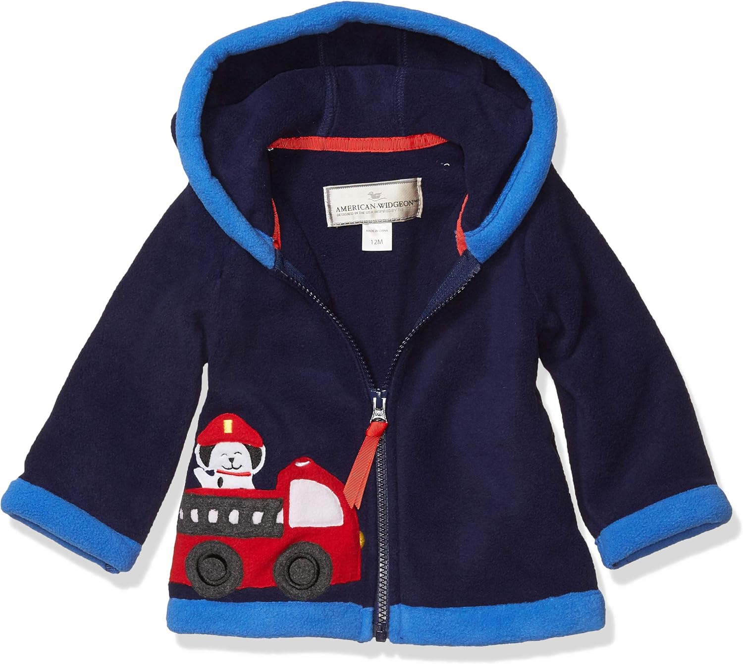 American Widgeon Boys' Hooded Applique Jacket, Fire EngineFeg, 3