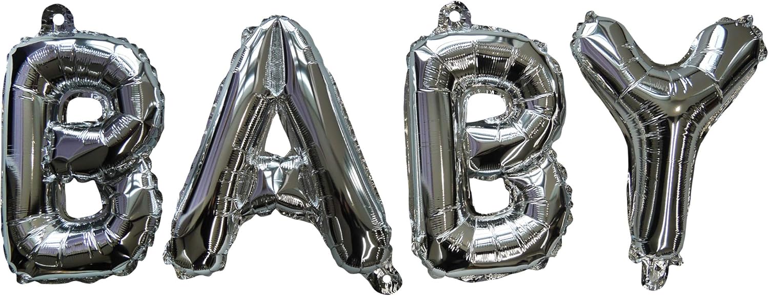 Baby Shower Baby Foil Balloon- Silver Balloons