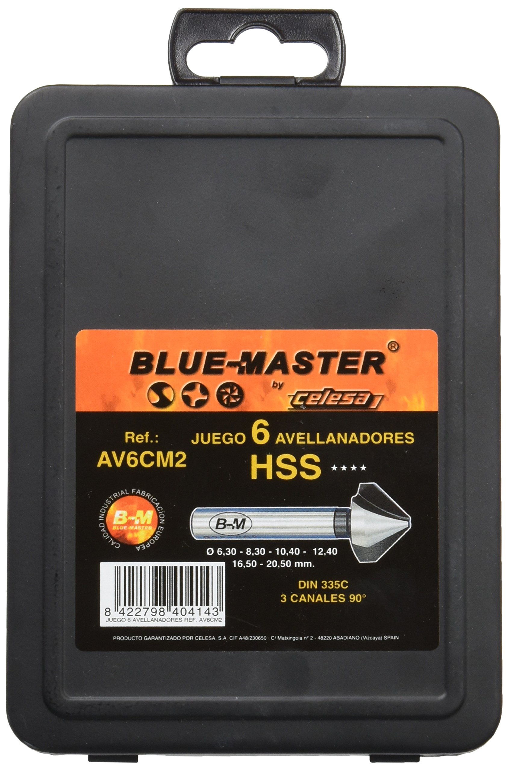 blue-master av6 cm2 Pencil Case – 6 HSS Countersink Drill Bits 6.3 – 20.5)