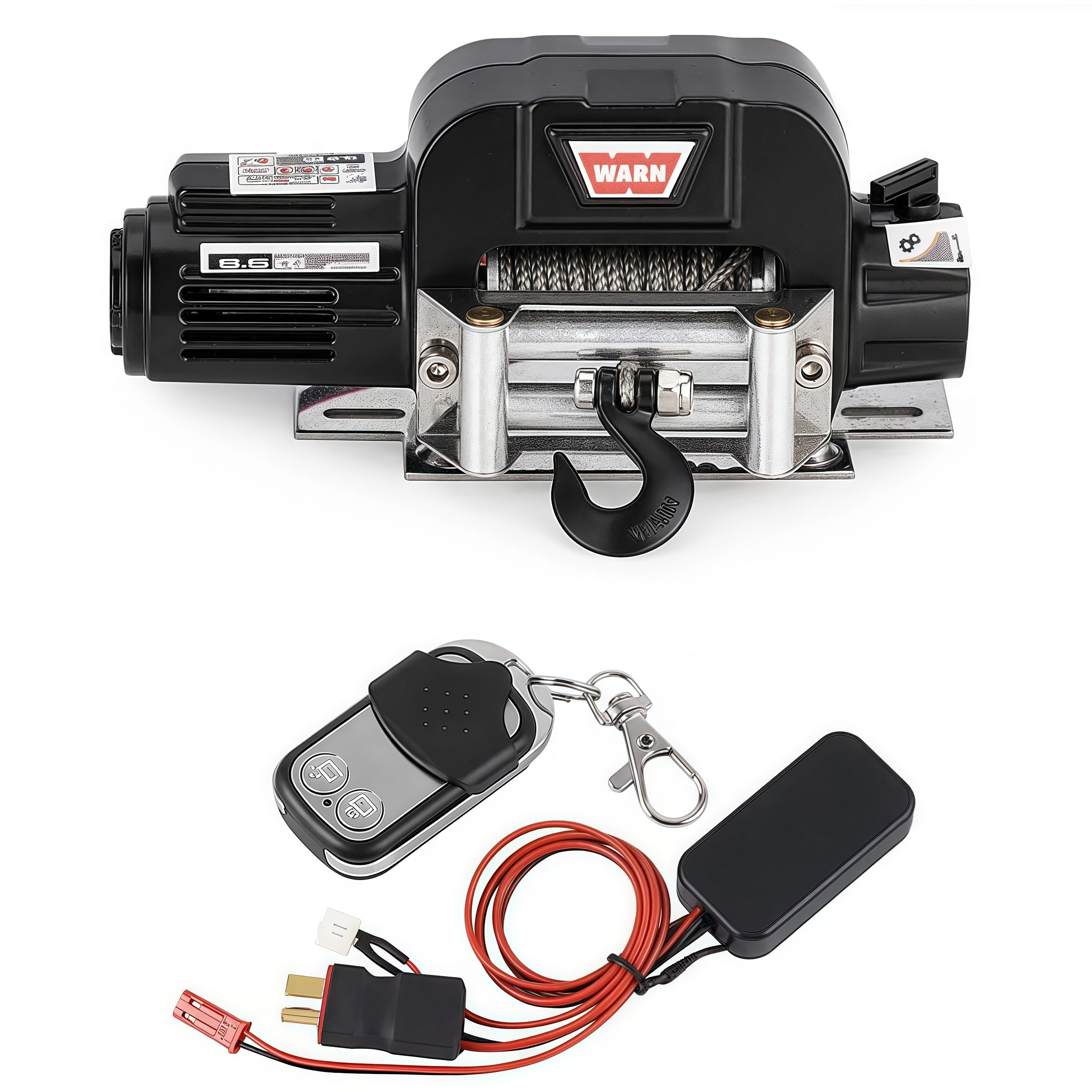 Photo 1 of 1/10 RC Crawler Accessories, Metal Automatic Winch Kit with Wireless Controller, RC Winch for TRX4 TRX6 Axial SCX10 Wrangler CC01 TF2 D90 YK4082 ZP1001 90046 90047 D110 (Black)