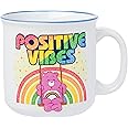 Silver Buffalo Care Bears “Positive Vibes” Glitter Ceramic Camper Mug Featuring Cheer Bear, 20 Ounces