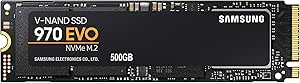 SAMSUNG (MZ-V7E500BW) 970 EVO SSD 500GB - M.2 NVMe Interface Internal Solid State Drive with V-NAND Technology, Black/Red