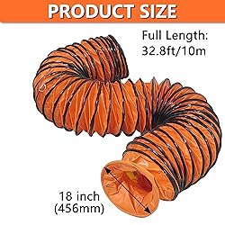 32FT Ducting Hose 18 Inch PVC Flexible Duct Hosing