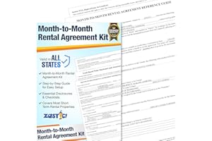 ZASTIC! Month to Month Rental Agreement Forms Kit - Comprehensive Monthly Lease Agreement for Rental Property - Includes Reference Guide & 3 Blank Monthly Rental Lease Agreements Forms
