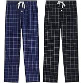 Vulcanodon Mens Cotton Pajama Pants-2pack, Lightweight Sleep Pants for Men