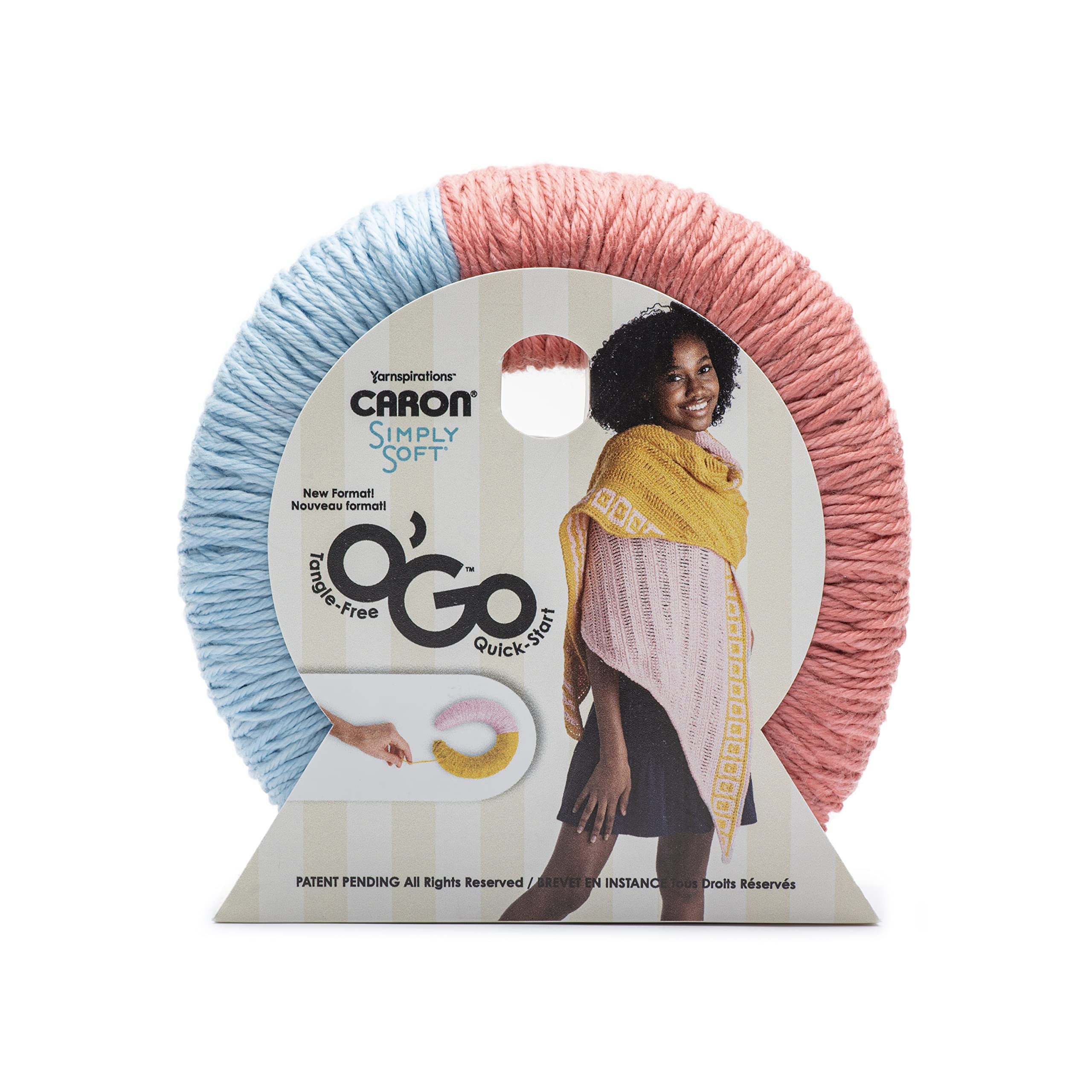 Caron Simply Soft O'Go 141g - Strawberry - Soft Blue