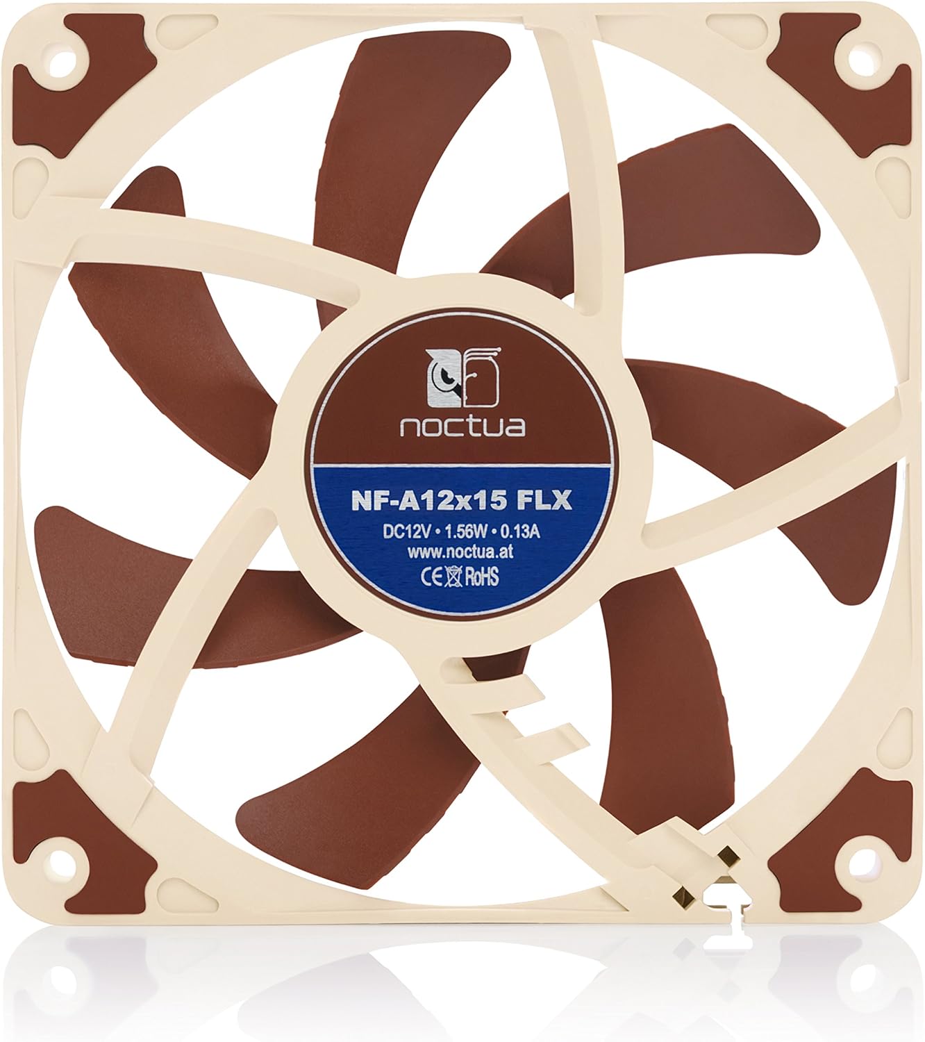 Noctua NF-A12x15 FLX, Premium Quiet Slim Fan, 3-Pin (120x15mm, Brown), beige / brown, 120x120x15 mm - Image 4