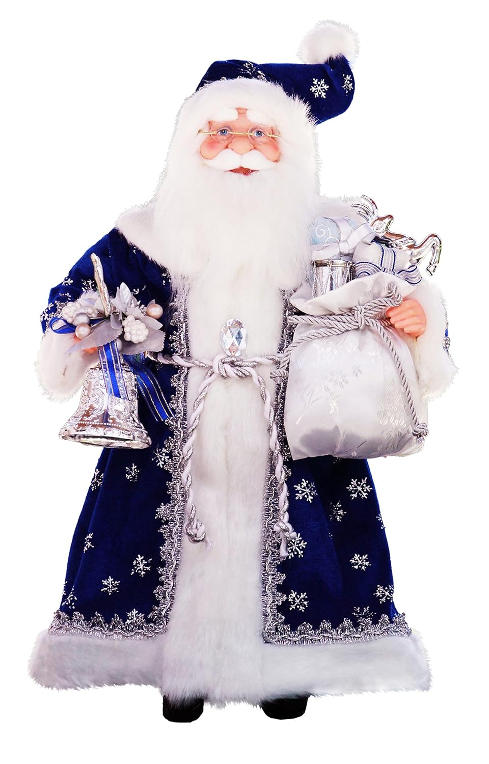 16" Inch Standing Royal Blue Santa Claus Christmas Figurine Figure Decoration 41611