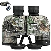 HD 10X50 Marine Binoculars with Rangefinder Compass Phone Adapter, BAK4 Multi-Coated Lens,Rugged Armor Military IPX7 Waterproof Binocular for Sailing Boating Fishing Hunting Birdwatching-Camouflage
