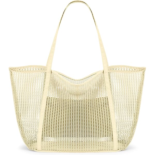 Amazon.com: LAPRBY Beach Bag Mesh Tote Bag, Upgraded Beach