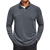 COOFANDY Mens Fleece Quarter Zip Pullover Long Sleeve Mock Turtleneck Sweatshirts Thermal Workout Golf Polo Shirt