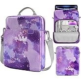 MoKo 9-11 Inch Tablet Sleeve Bag Handle Carrying Case with Shoulder Strap Fits iPad Pro/Air/A16 11 inch,iPad 10th 10.9,i-Pad 9/8/7th 10.2,iPadAir 5/4th 10.9,i-Pad 9.7,Tab S8/S9 11",Purple Starry