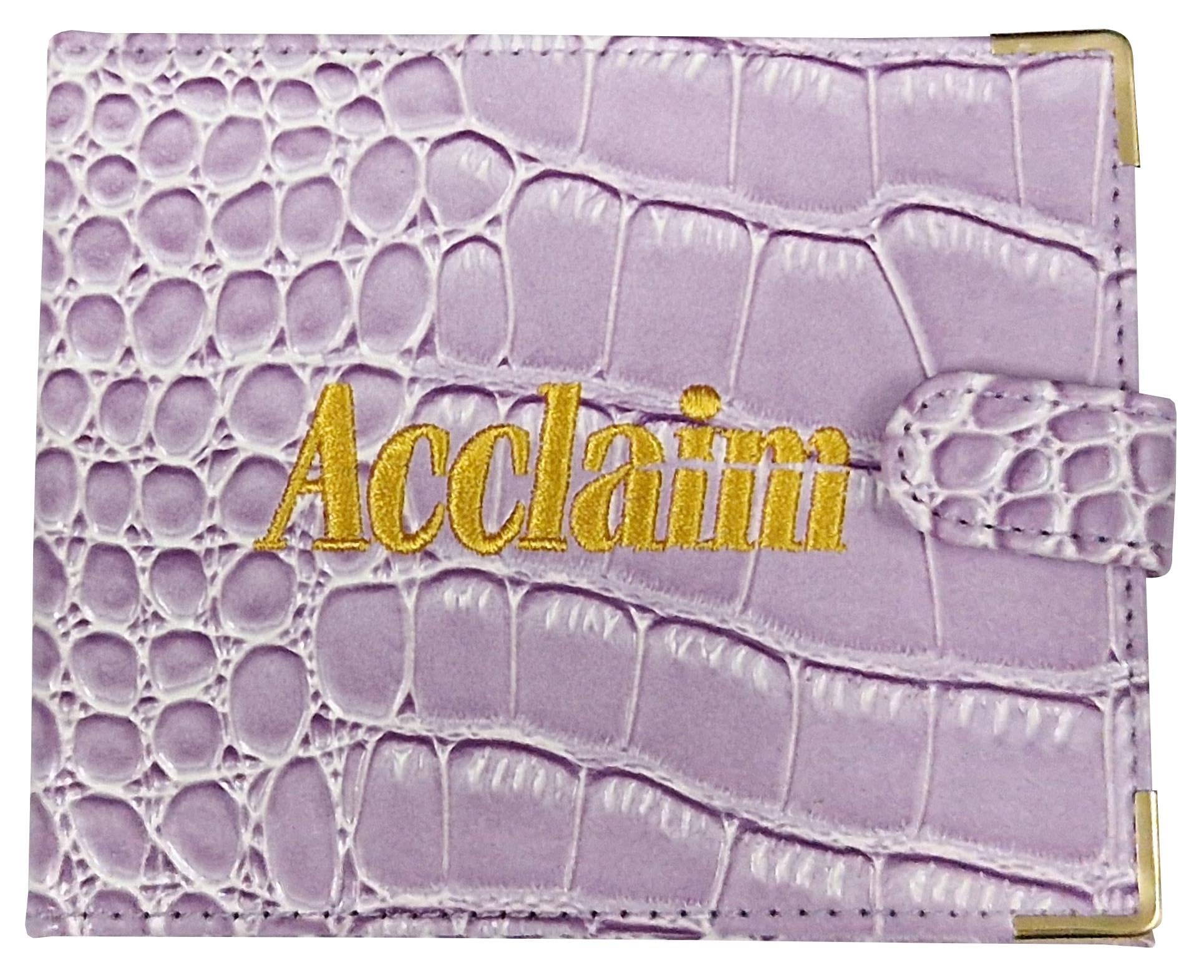 Acclaim Folding Wallet Style Lawn Bowls Bowling Scorecard Holder Synthetic Texture Effect Press Stud Closure 12.5 cm x 10 cm Closed (Lilac)