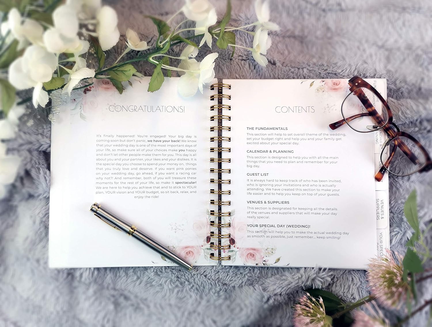 Wedding Planner - Unisex - Handmade design - 23cm x 20cm includes checklists, pocket, tips and hints from experts in wedding planning - Image 4