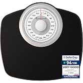 A25 Medical-Grade Bathroom Scale, Anti-Skid Surface, High Precision, 400 lb | Textured Rubber Pad Prevents Slipping, Clear Dashboard for Quick Readings, No Batteries Needed - White