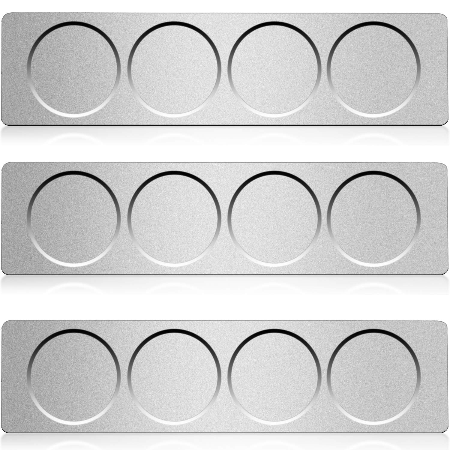 Chengu 3 Pieces Stainless Steel Wall Plate Base Wall Mounted Base for Home Kitchen Spice Jars Supplies