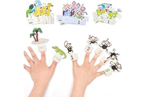 CHEFAN Finger Puppets for Toddlers Story Time,34 Pcs Mini Animals Felt Finger Puppet Toys,Perfect for Role Playing Classroom Learning Party Favors,Travel,Five Little Monkey,Five Little Duck