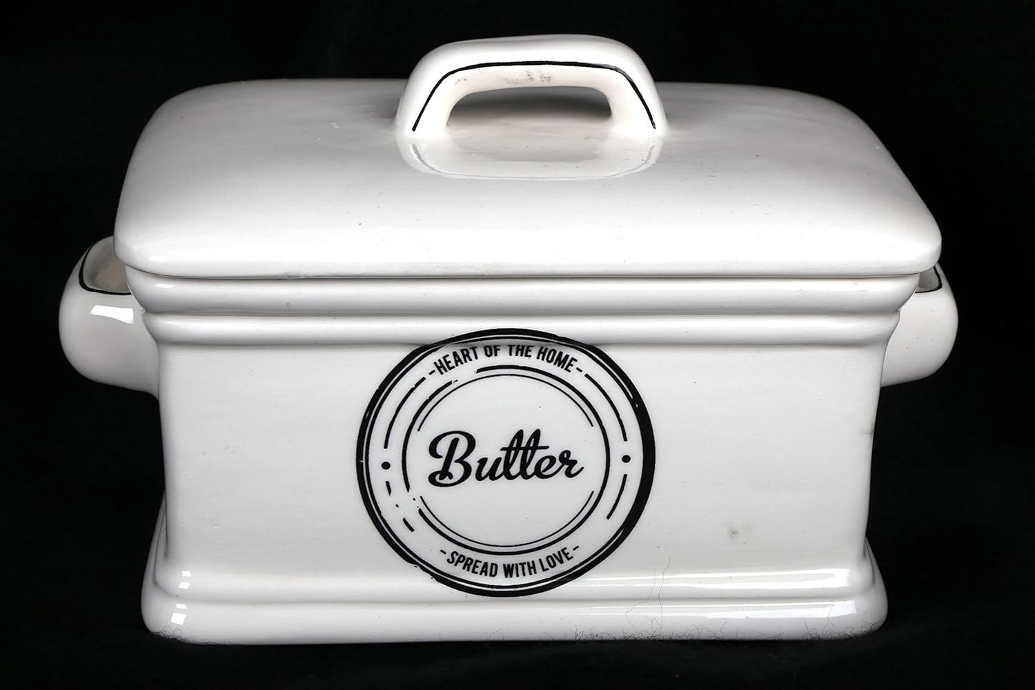 "Heart Of The Home" White Butter Dish with Lid Amazon.co.uk Kitchen