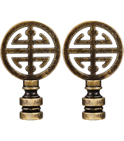 PATIKIL 2-Pack Lamp Finials Kit – 30x20mm Solid Brass Shade Caps With M10 & 1/4-27 Adapter, Nickel Finish For Table & Floor Lamps