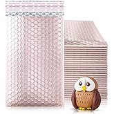 ABC PACK & SUPPLY Rose Gold Metallic Bubble Mailers, 5 x 9 Inches. Pack of 25 Metallic Bubble Envelope Mailer. Padded Envelopes Waterproof. Opaque Self Seal Mailers for Cosmetics