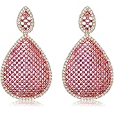 S925 Sterling Silver Posts Cubic Zirconia Drop Dangle Earrings for Women Crystal Teardrop Earrings fashion Jewelry Gift for Wedding Prom Party