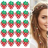 DOPENSPI 20PCS Mini Strawberry Hairs Clips for Women Girl, Small Acetate Hair Claw Cute Fruit Hair Accessories Strawberry Claw Clips(Strawberry)