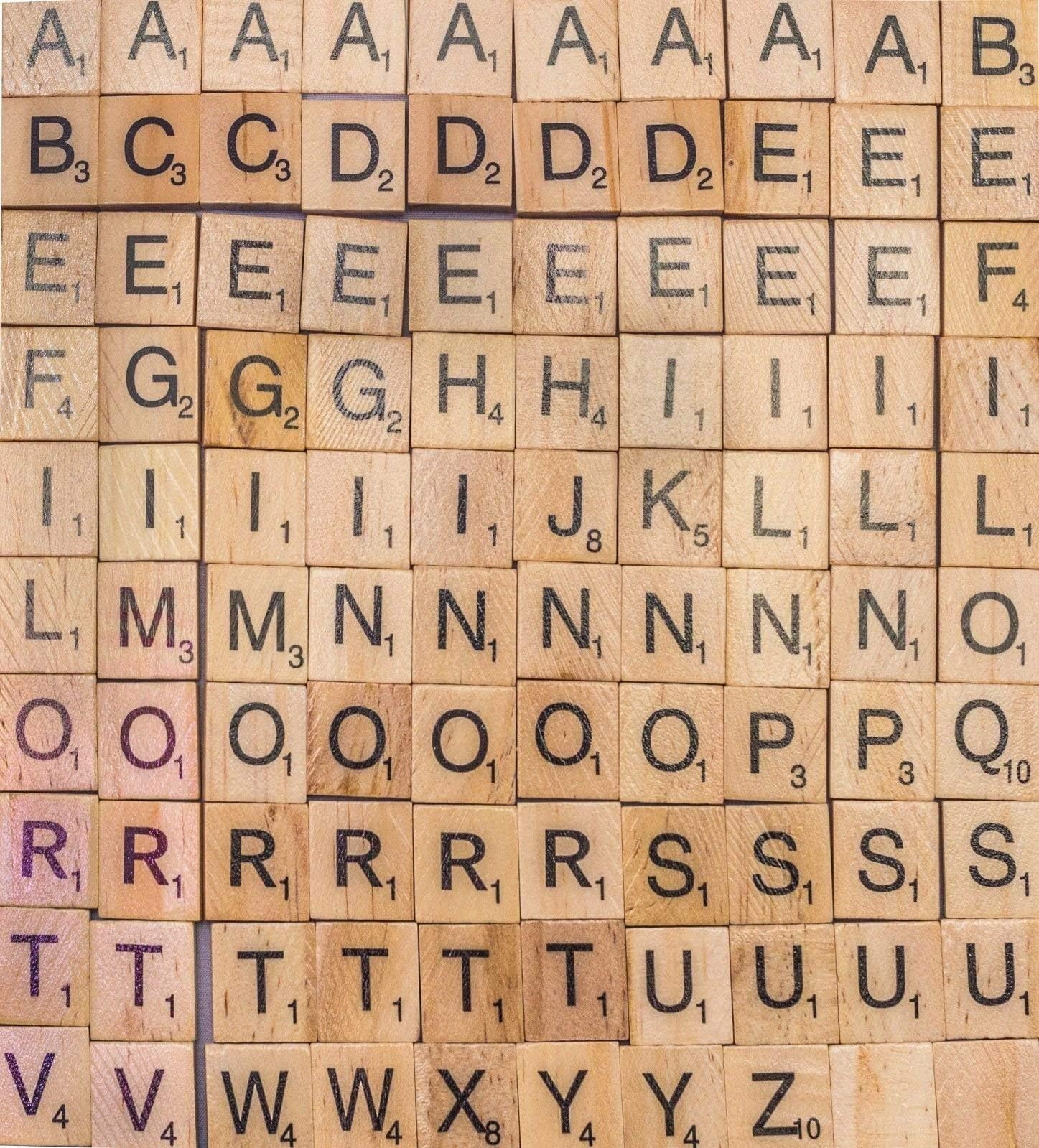 toysrex SCRABBLE WOODEN 100 TILES LETTERS FOR ART& CRAFTS SCRAPBOOK UK SELLER