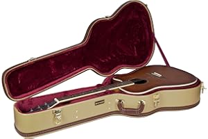 Crossrock Dreadnought Guitar Case for Martin D28, compatible to Taylor Grand Auditorium-Hard-Shell Wooden Case-Vinyl Tweed (CRW620D28TW)