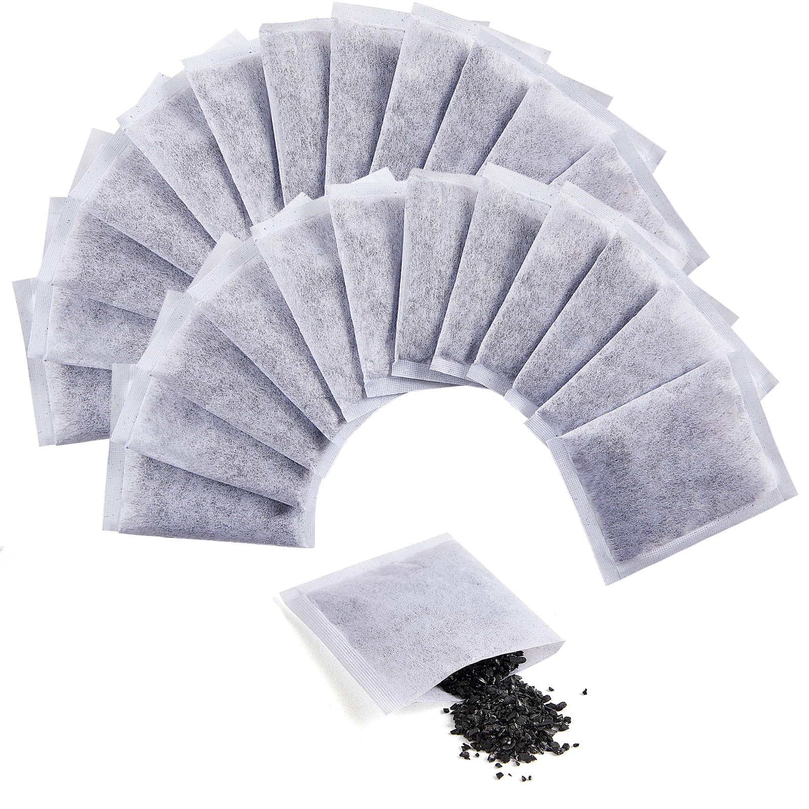 Hopeas 24pcs Activated Charcoal Water Filters, Coconut Shell, Chemical-Free, Odor Absorbing, Carbon Filter Replacements for Distillers, One Year Supply