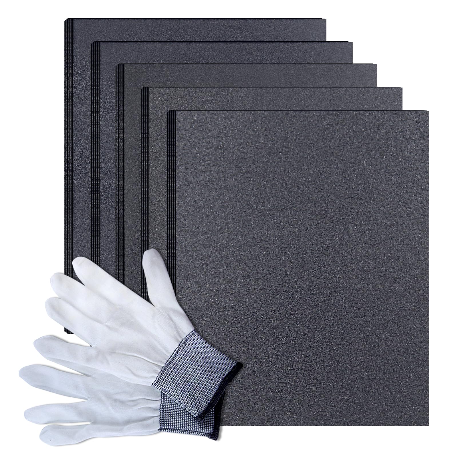 LEONTOOL 25 PCS Sand Paper Sandpaper Sheets 80 to 320 Assorted Grit Sanding Paper 9 x 11 Inch Wet Dry Sandpaper for Wood Furniture Finishing, Metal Sanding and Automotive Polishing, with Gloves