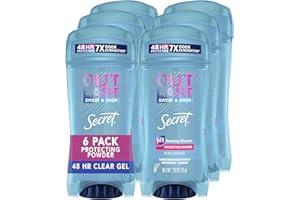 Secret Antiperspirant Deodorant for Women, Protecting Powder Scent, Clear Gel, Outlast Xtend, 2.6 Oz (Pack of 6) (Packaging May Vary)