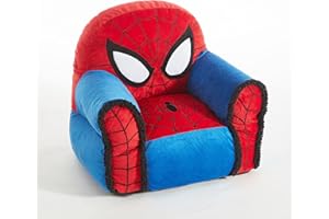 Idea Nuova Marvel Spiderman Figural Bean Bag Chair with Sherpa Trim, Ages 3+, Polyester, Red, Medium