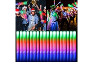 Bietrun 105Pcs Foam Glow Sticks, LED Light up Foam Sticks for Wedding 3 Modes Colorful Flashing,Glow in The Dark Party Supplies for Wedding,Raves,Concert,Party,Camping,New Year Carnival,Concert,Kid