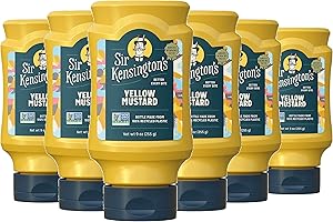 Sir Kensington's Mustard, Yellow, Gluten Free, Certified Vegan, Non- GMO Project Verified, From 100% Grade-A Mustard Seeds, Shelf-Stable,9 Fl Oz (Pack of 6)
