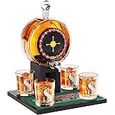 Kollea Roulette Whiskey Decanter Set, 60.9 Oz Casino-Style Slot Decanter with 4 Dollar Glasses, New Year Birthday Gifts for Men Dad, Him, Liquor Dispenser for Anniversary, Bar, Poker Night, Men Cave