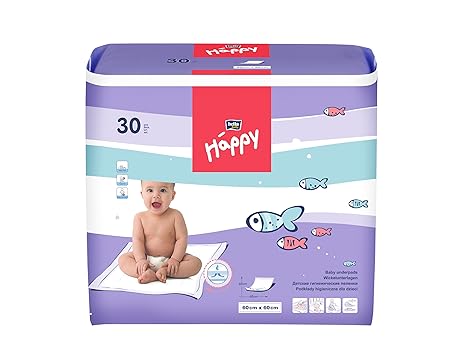 bella baby Happy Wickelunterlagen 60 x 60 cm, 2er Pack (2 x 30 Stück)