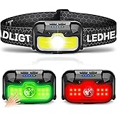 HOKOILN Headlamp Rechargeable, 1300 Lumen Ultra-Bright Head Lamp with Red Light, Waterproof Motion Sensor Head Lights for For