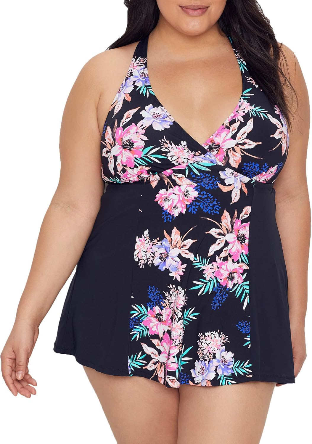 Leilani Plus Size Kauai Garden Swim Dress at Amazon Women’s Clothing store