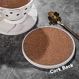 STAR POINT Marble Style Ceramic Coasters Set of 6 with Cork Base Holder 4 Inch view 6