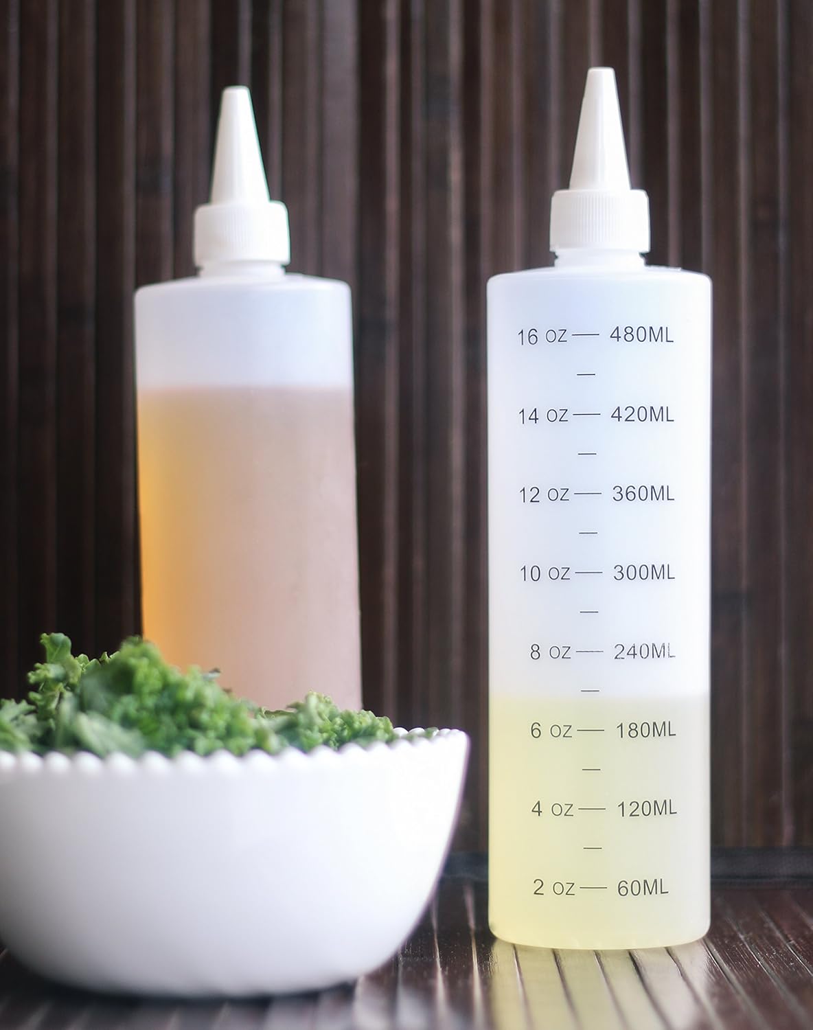 Tovla Plastic Squeeze Bottles with Leak-Proof White Cap, 16-Oz, Set of 4: Industrial & Scientific